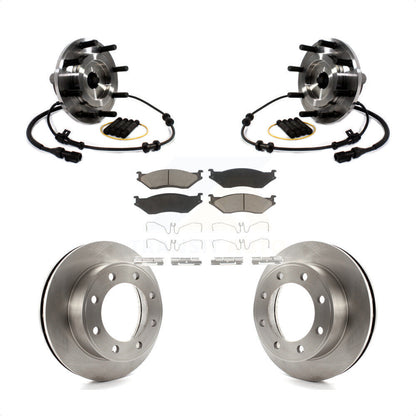 Hub Bearing Disc Brake Rotor Pad Front Kit For Ford F-450 Super Duty F-550 4 X 2