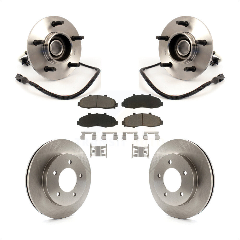 Hub Bearing Disc Brake Rotor & Pad Front Kit For Ford F-150 4WD with 4-Wheel ABS