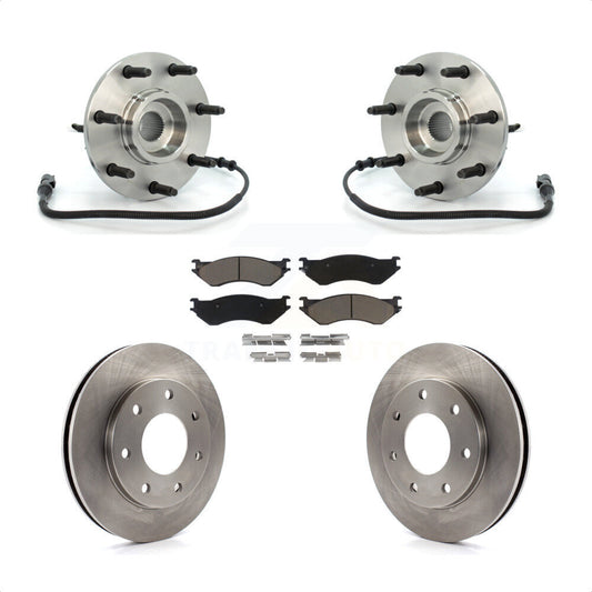 Hub Bearing Assembly Brake Rotor And Pad Front Kit For Ford F-150 F-250 Heritage