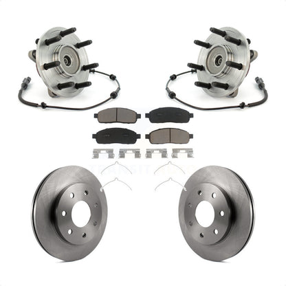 Hub Bearing Assembly Disc Brake Rotors And Pads Front Kit For Ford F-150 4WD