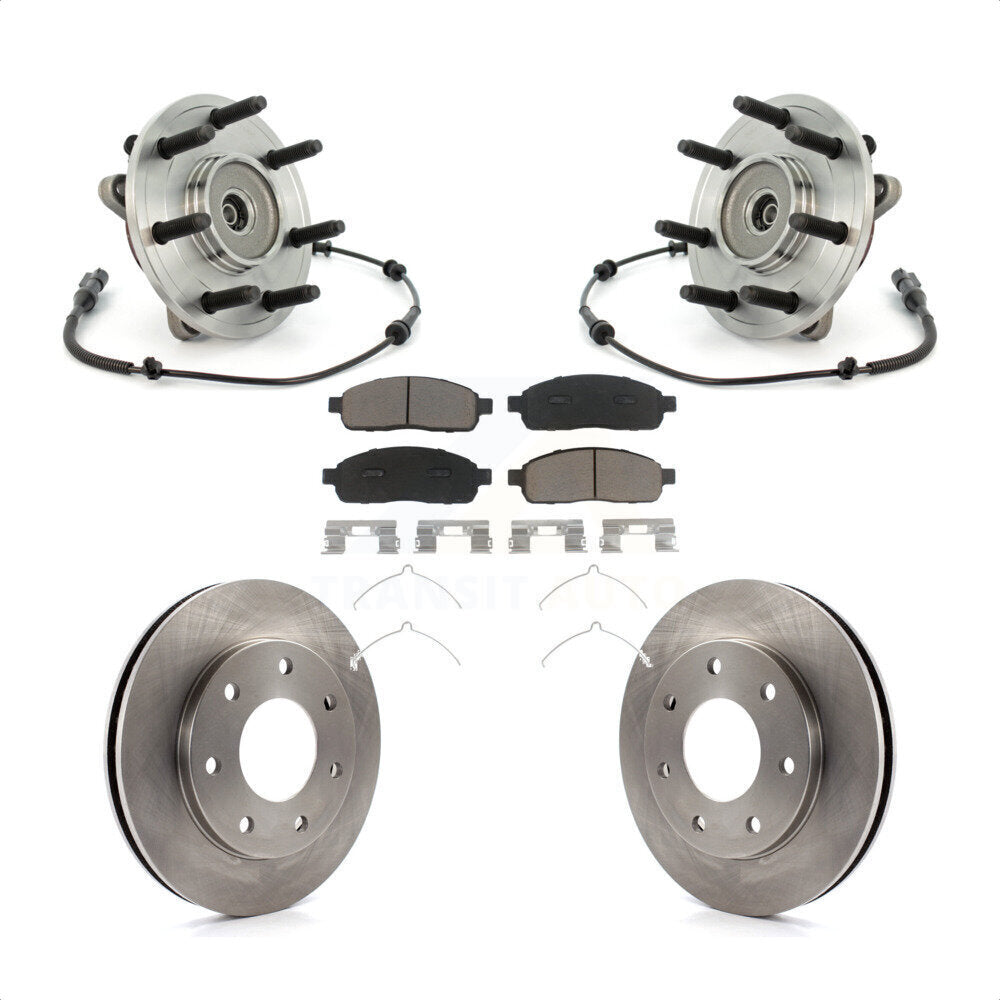 Hub Bearing Assembly Disc Brake Rotor And Pads Front Kit For 2004 Ford F-150 4WD