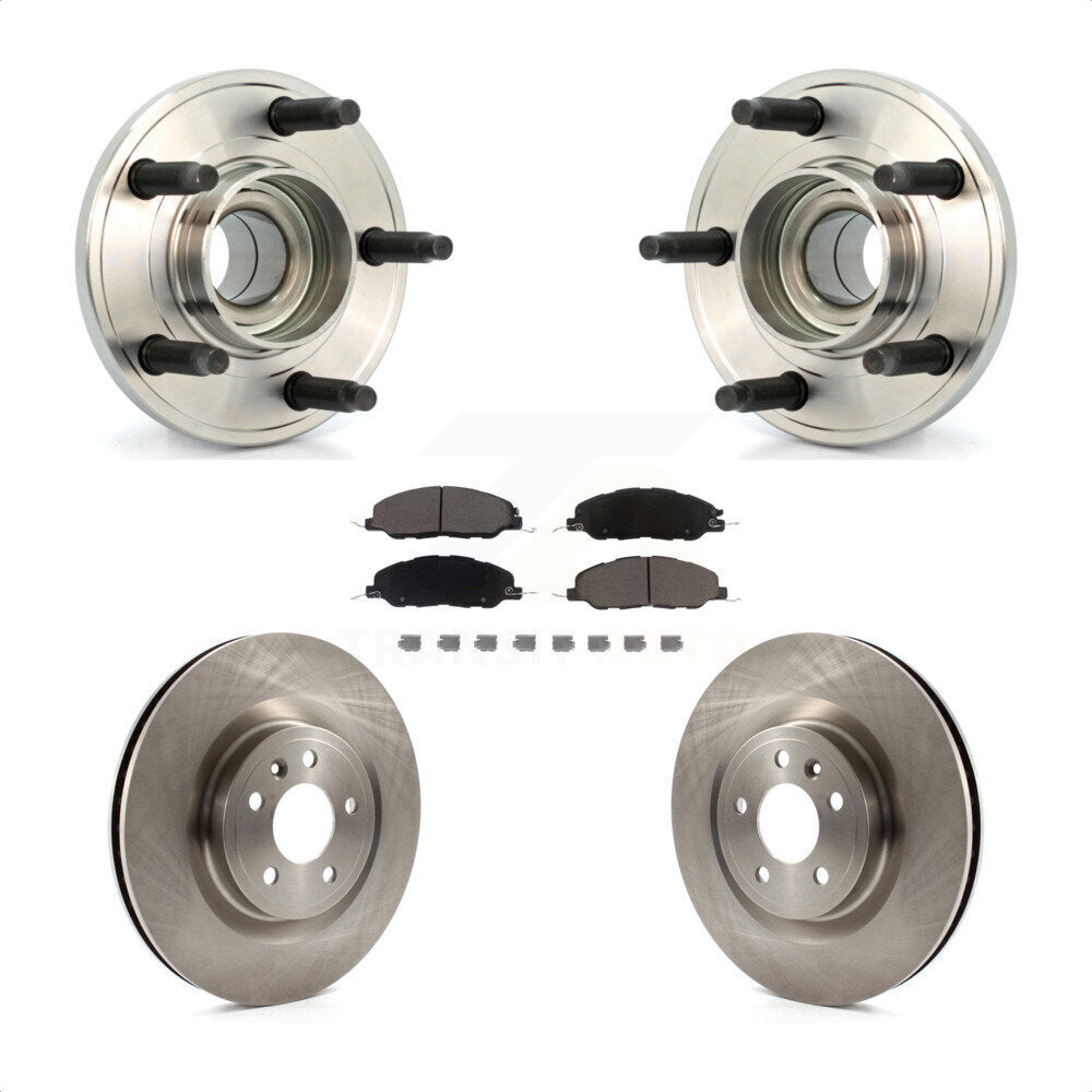 Hub Bearing Assembly Disc Brake Rotor And Ceramic Pad Front Kit For Ford Mustang