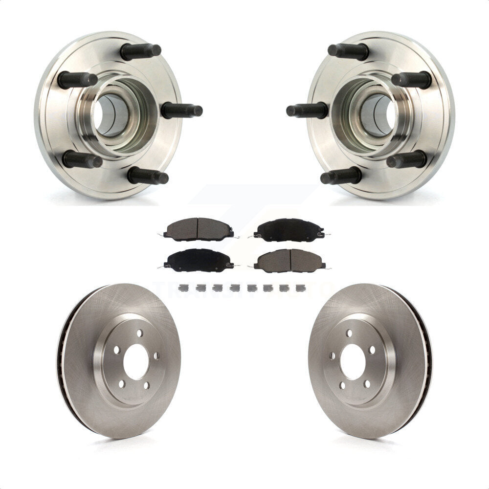 Hub Bearing Assembly Disc Brake Rotor And Ceramic Pad Front Kit For Ford Mustang
