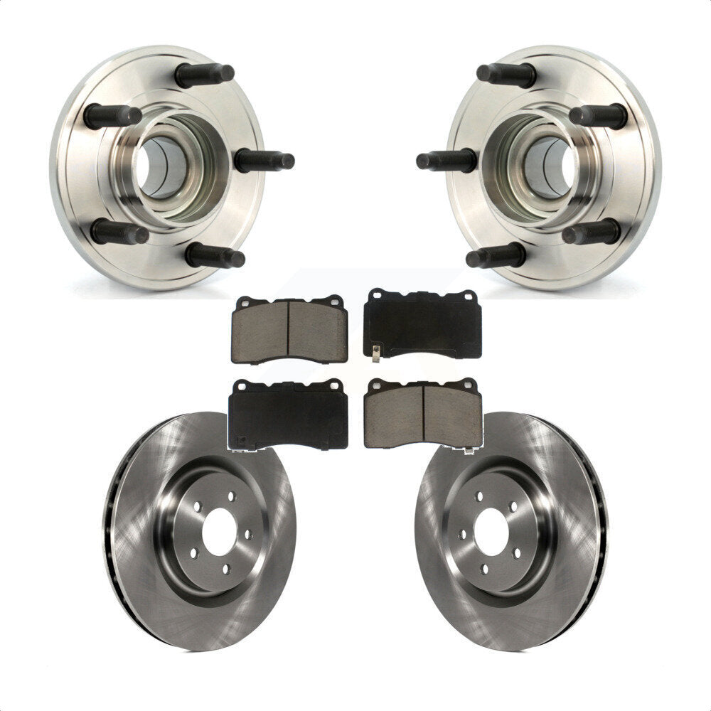 Hub Bearing Assembly Disc Brake Rotor And Ceramic Pad Front Kit For Ford Mustang