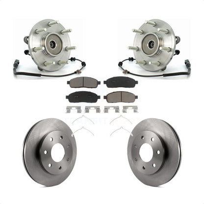 Hub Bearing Disc Brake Rotor & Pads Front Kit For Ford F-150 Lincoln Mark LT 4WD