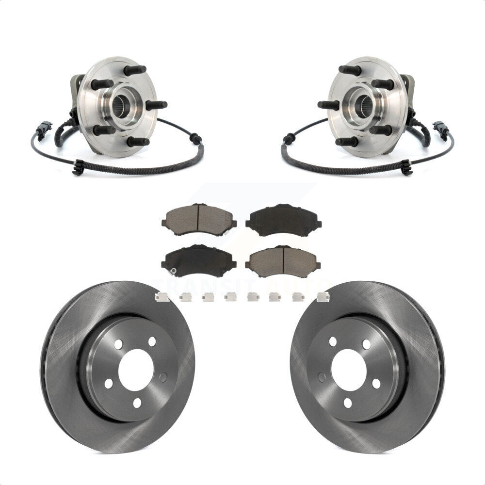 Hub Bearing Assembly Disc Brake Rotor Pad Front Kit For Jeep Liberty Dodge Nitro