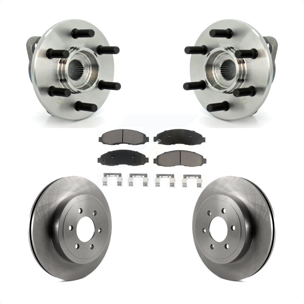 Hub Bearing Disc Brake Rotor Pad Front Kit For Dodge Dakota 4WD with 2-Wheel ABS