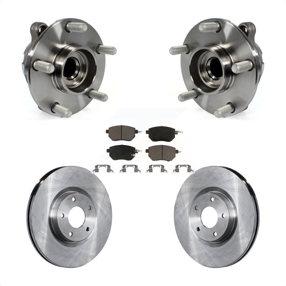 Hub Bearing Assembly Disc Brake Rotors And Pads Front Kit For INFINITI FX35 RWD