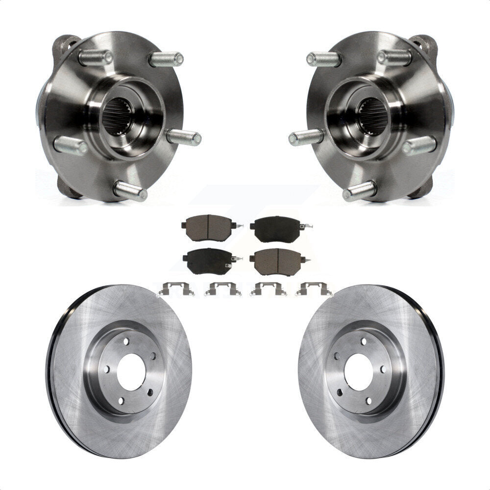 Hub Bearing Assembly Disc Brake Rotors And Pads Front Kit For INFINITI FX35 FX45