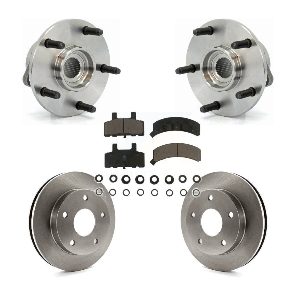Hub Bearing Assembly Disc Brake Rotors And Pads Front Kit For Dodge Ram 1500