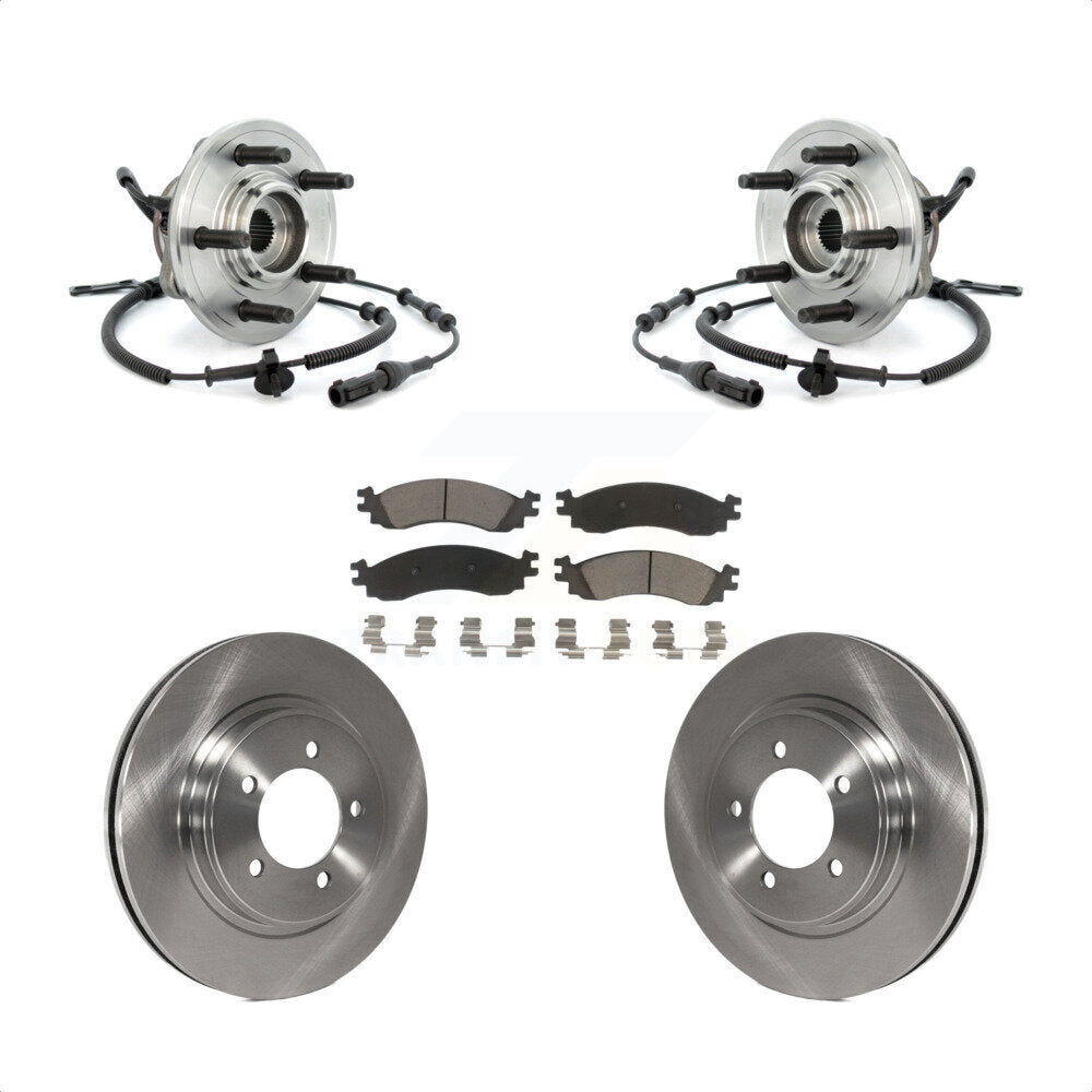 Hub Bearing Disc Brake Rotor Pads Front Kit For Ford Explorer Sport Trac Mercury