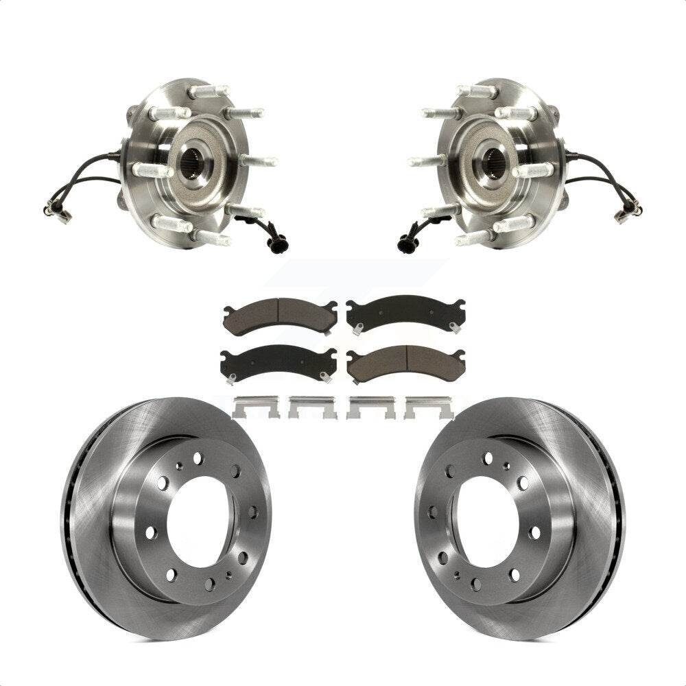 Hub Bearing Brake Rotor Pad Front Kit For GMC Chevrolet Sierra 2500 HD Silverado