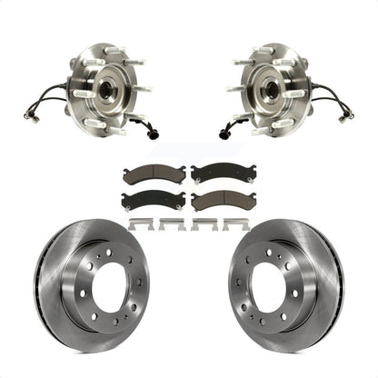 Hub Bearing Brake Rotor Pad Front Kit For GMC Chevrolet Sierra 2500 HD Silverado