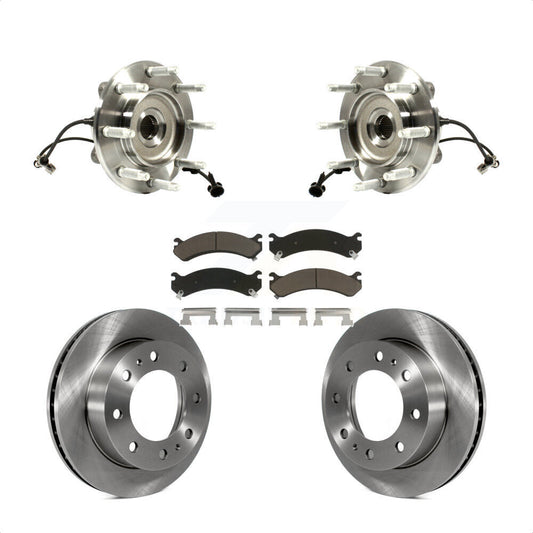 Hub Bearing Brake Rotor Pad Front Kit For GMC Chevrolet Sierra 2500 HD Silverado