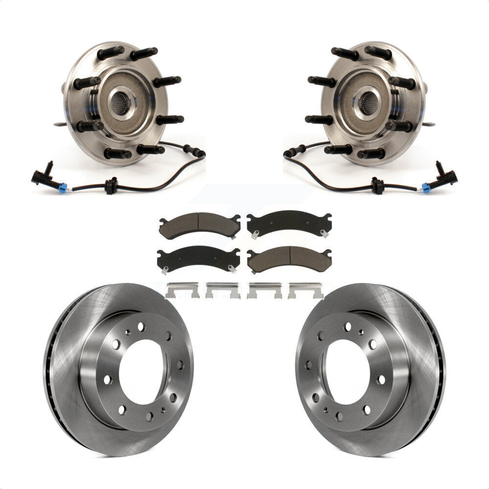 Hub Bearing Brake Rotor Pad Front Kit For Chevrolet GMC Sierra 2500 HD Silverado