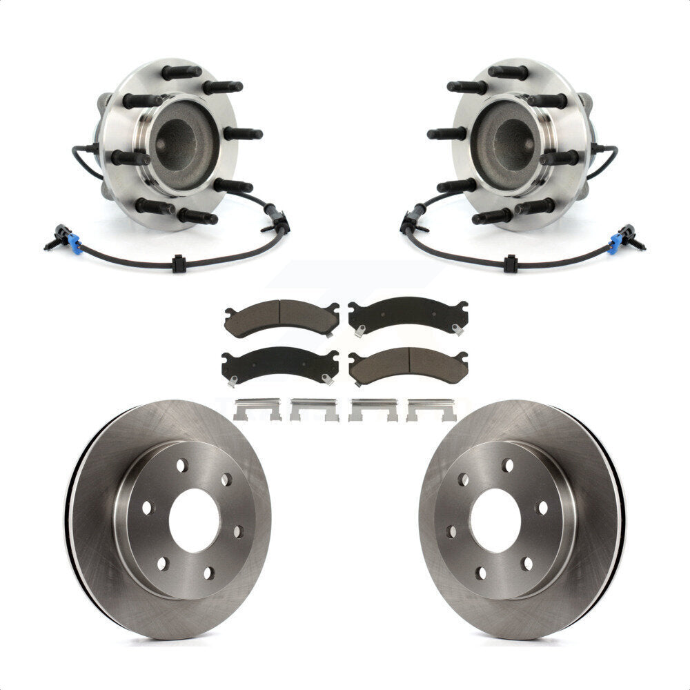 Hub Bearing Brake Rotor Pad Front Kit For 2006 Chevrolet Express 2500 GMC Savana