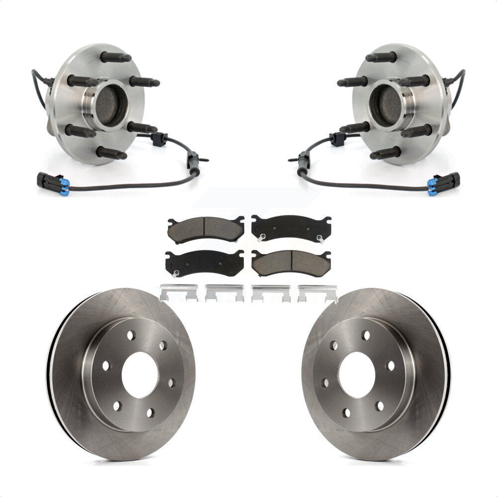 Hub Bearing Disc Brake Rotor & Pads Front Kit For Chevrolet Astro GMC Safari RWD