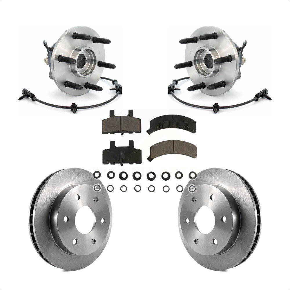Hub Bearing Brake Rotor Pads Front Kit For 00 Chevrolet Tahoe 4WD with 5.3L/4.8L