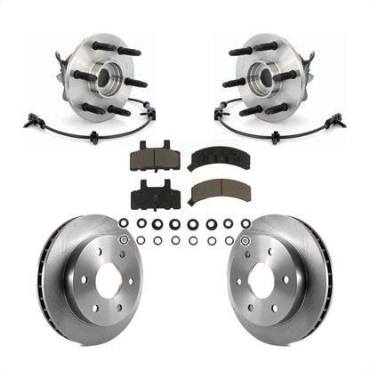 Hub Bearing Brake Rotor Pads Front Kit For 00 Chevrolet Tahoe 4WD with 5.3L/4.8L