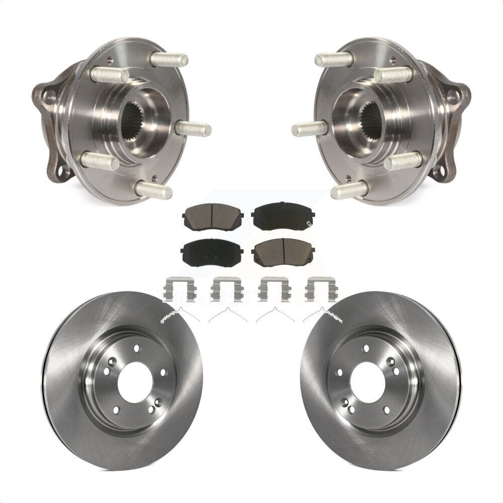 Hub Bearing Assembly Brake Rotor And Pad Front Kit For Hyundai Sonata Kia Optima
