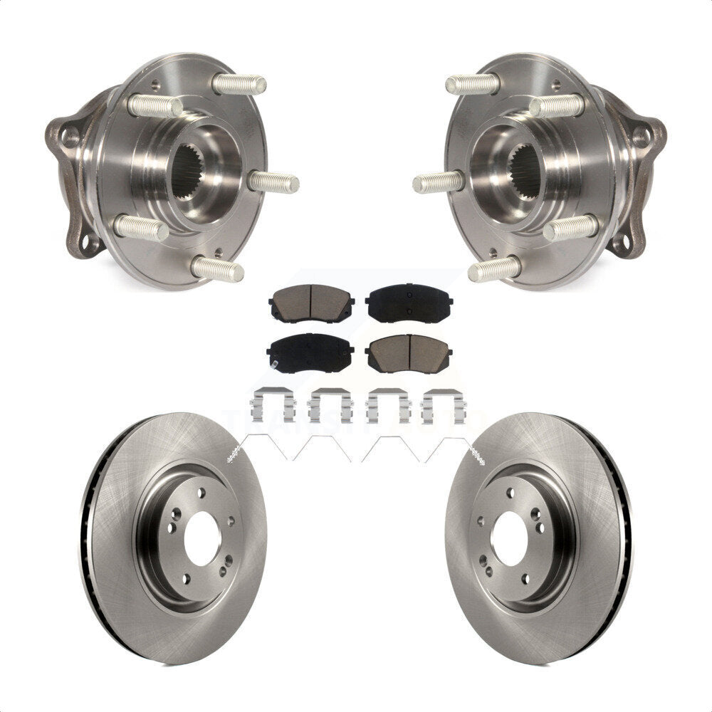 Hub Bearing Assembly Brake Rotor And Pad Front Kit For Hyundai Sonata Kia Optima