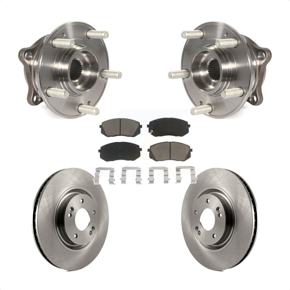Hub Bearing Disc Brake Rotor Pad Front Kit For Hyundai Tucson Sonata Kia Cadenza