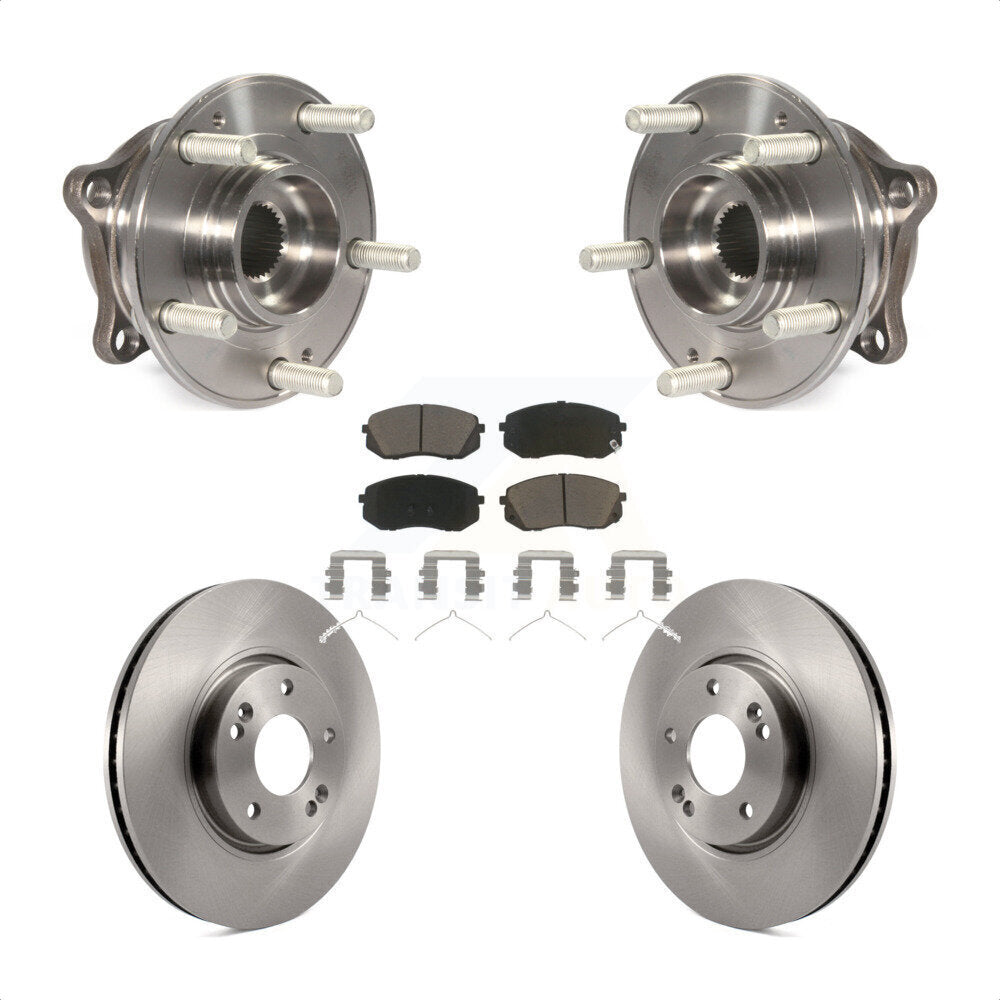 Hub Bearing Assembly Disc Brake Rotors And Pads Front Kit For Hyundai Sonata