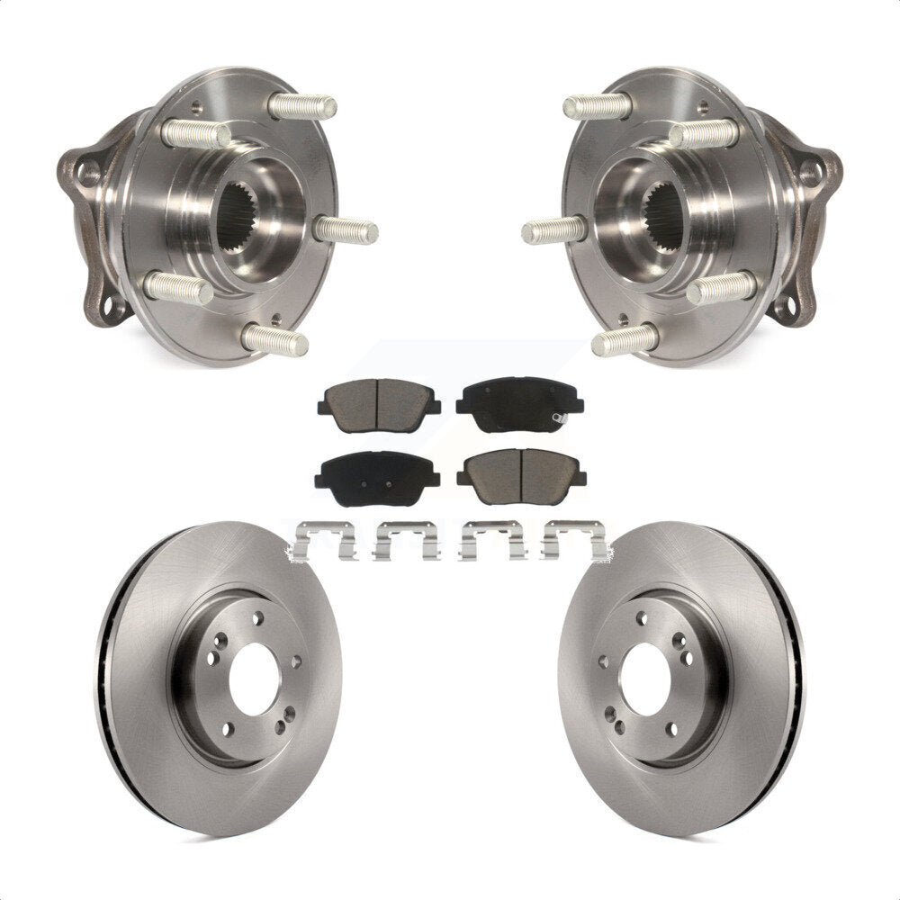 Hub Bearing Assembly Disc Brake Rotors And Pads Front Kit For Hyundai Sonata