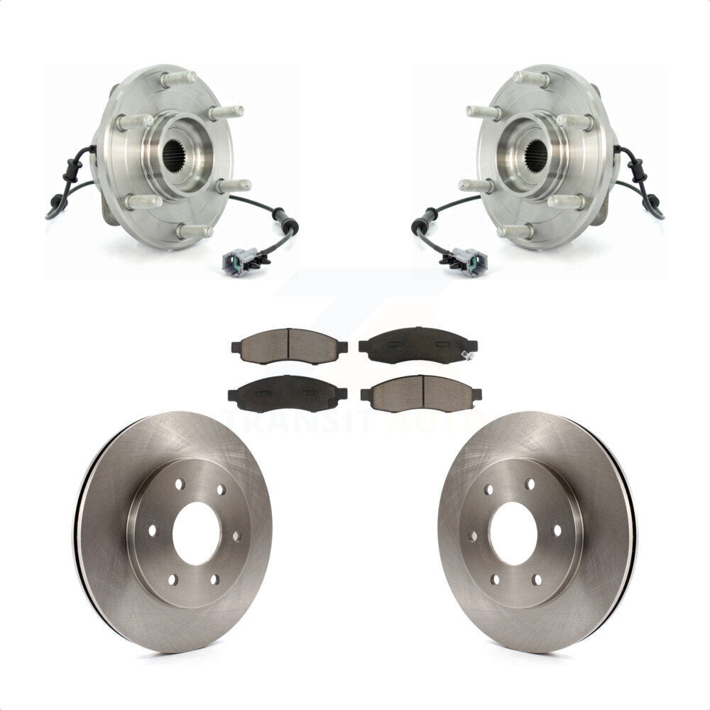 Hub Bearing Brake Rotor & Pads Front Kit For Nissan TITAN Pathfinder Armada QX56