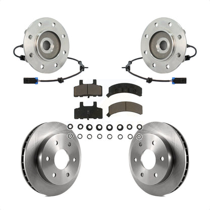Hub Bearing Assembly Brake Rotor And Pad Front Kit For K1500 Chevrolet GMC Yukon