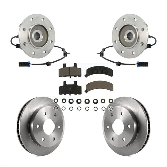 Hub Bearing Assembly Brake Rotor And Pad Front Kit For K1500 Chevrolet GMC Yukon