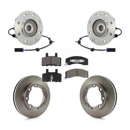 Hub Bearing Assembly Disc Brake Rotor And Pads Front Kit For K3500 Chevrolet GMC