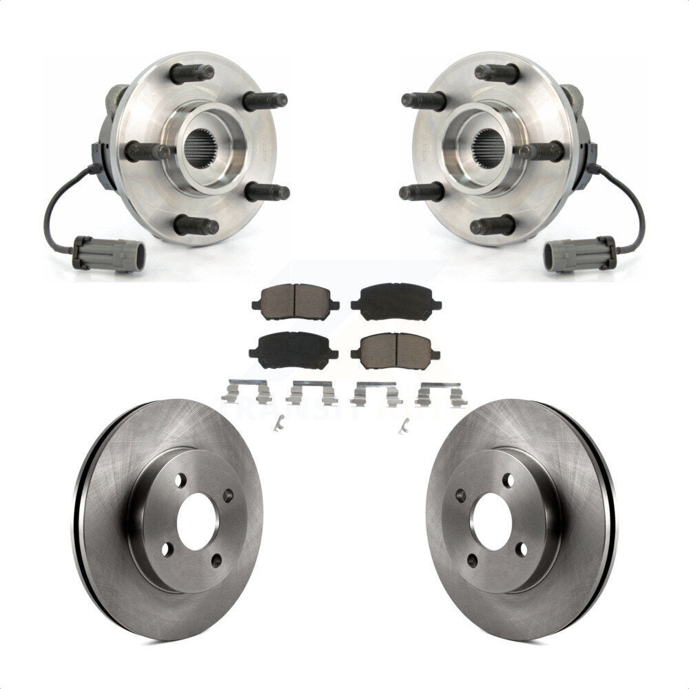 Hub Bearing Assembly Brake Rotor & Pads Front Kit For Saturn Ion Pontiac Pursuit