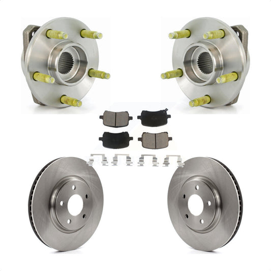 Hub Bearing Assembly Brake Rotor & Pad Front Kit For Chevrolet Malibu Pontiac G6