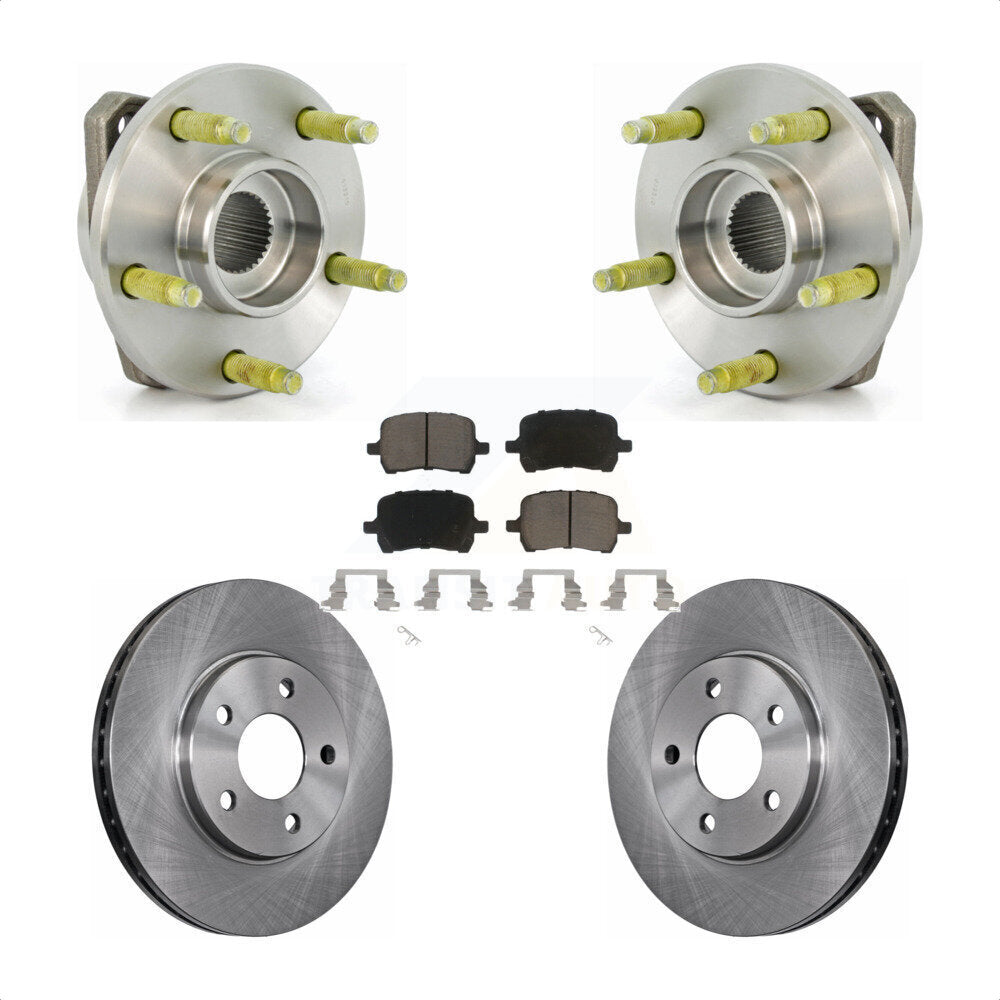 Hub Bearing Assembly Brake Rotor & Pad Front Kit For Chevrolet Malibu Pontiac G6