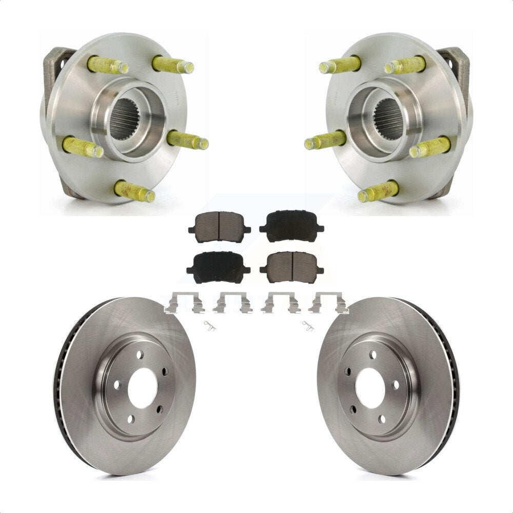 Hub Bearing Assembly Brake Rotor Pads Front Kit For 2006-2007 Pontiac G6 Non-ABS