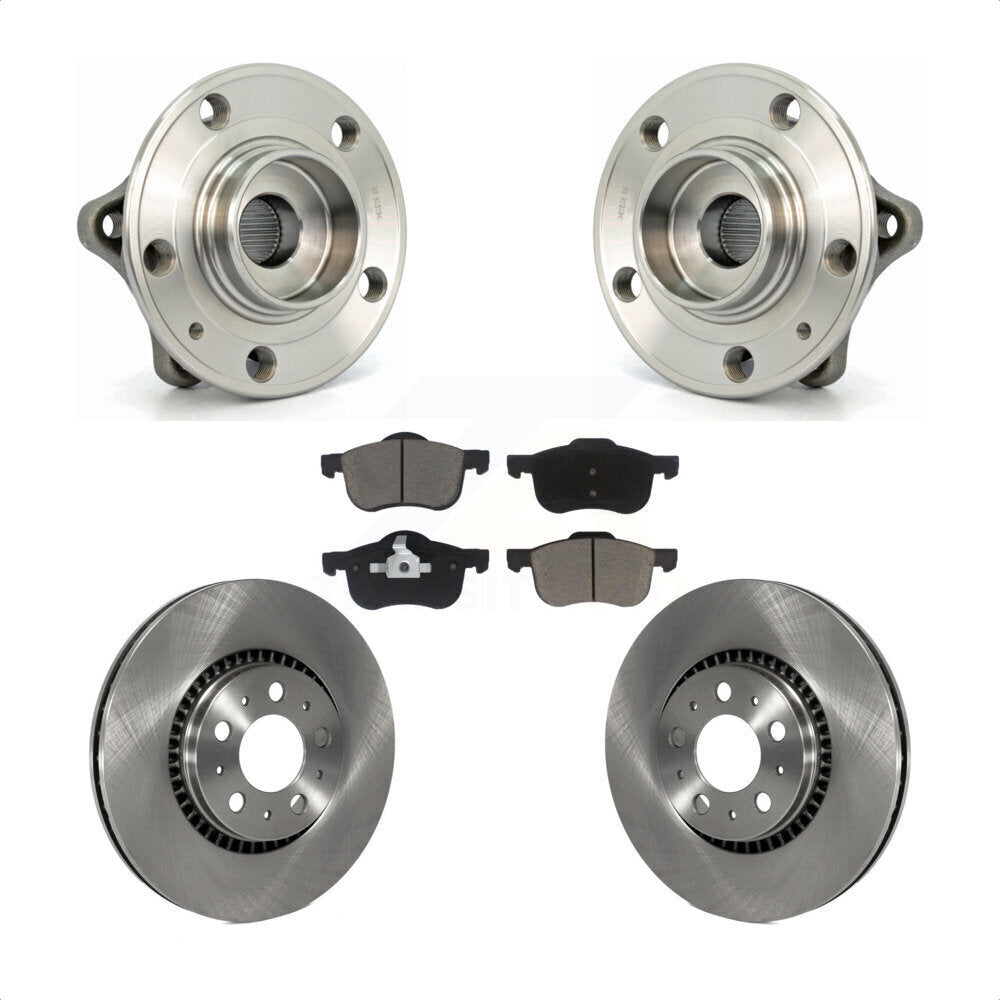 Hub Bearing Assembly Disc Brake Rotor & Pad Front Kit For Volvo S60 XC70 V70 S80