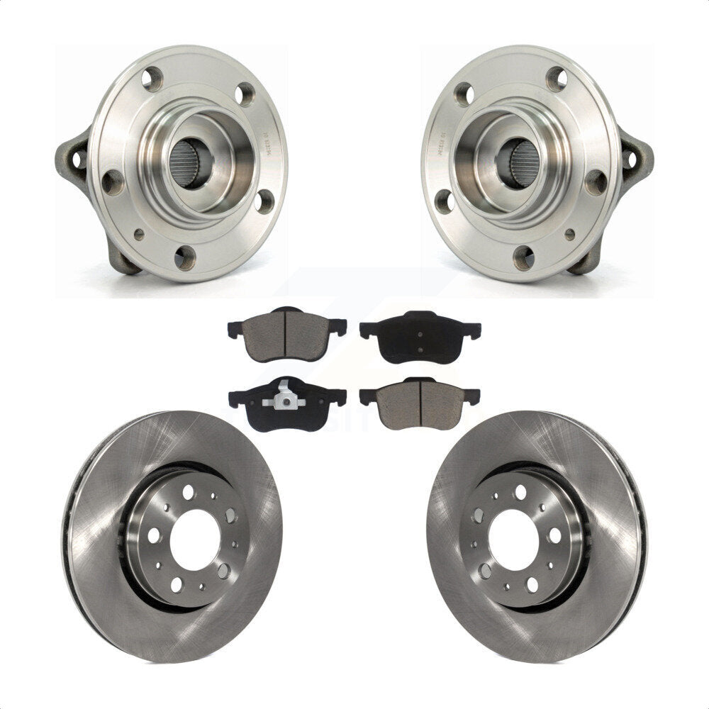 Hub Bearing Assembly Disc Brake Rotor & Pad Front Kit For Volvo S60 XC70 V70 S80