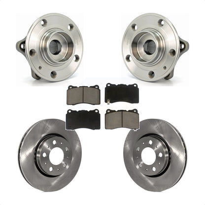 Hub Bearing Assembly Disc Brake Rotor & Pads Front Kit For 2005-2007 Volvo V70 R
