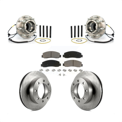 Hub Bearing Assembly Disc Brake Rotor & Pads Front Kit For Ford F-250 Super Duty