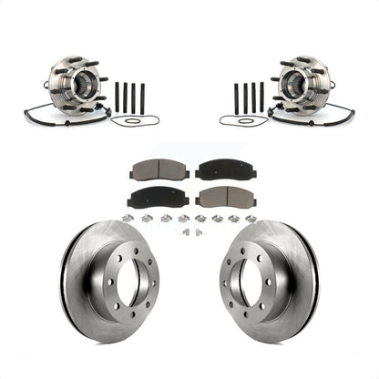Hub Bearing Assembly Brake Rotor & Pad Front Kit For Ford F-250 Super Duty F-350
