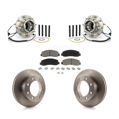 Hub Bearing Assembly Brake Rotor And Pad Front Kit For Ford F-350 Super Duty 4WD