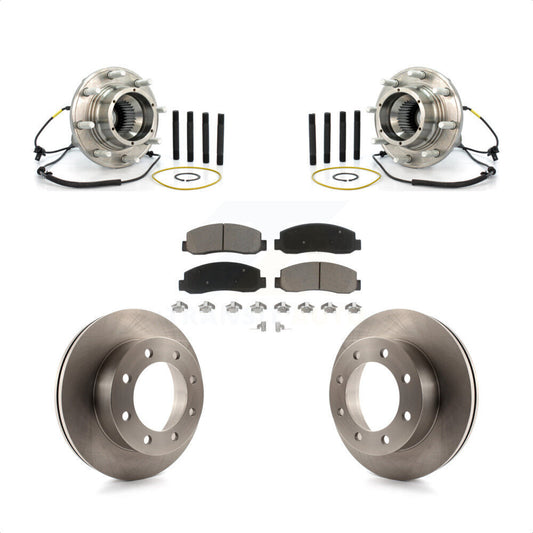 Hub Bearing Assembly Brake Rotor And Pad Front Kit For Ford F-350 Super Duty 4WD