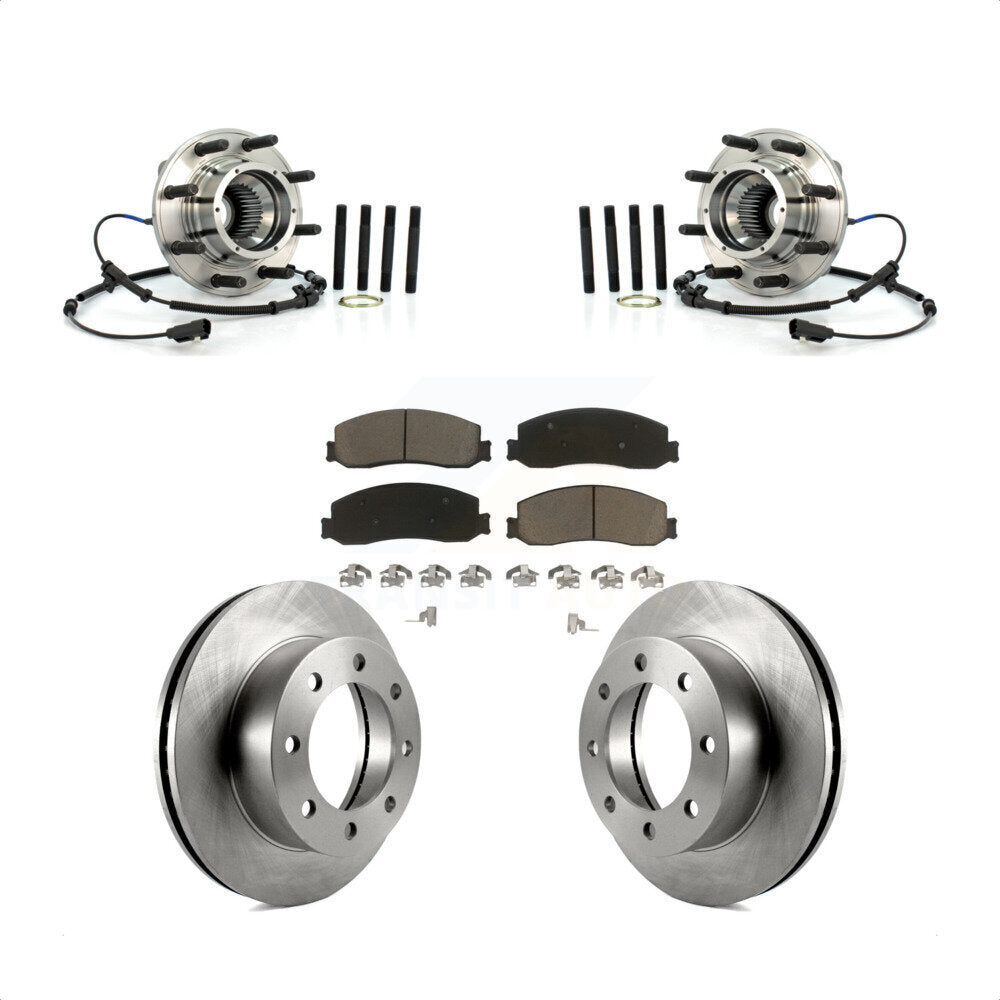 Hub Bearing Brake Rotor & Pad Front Kit For 2011 Ford F-350 Super Duty F-250 4WD