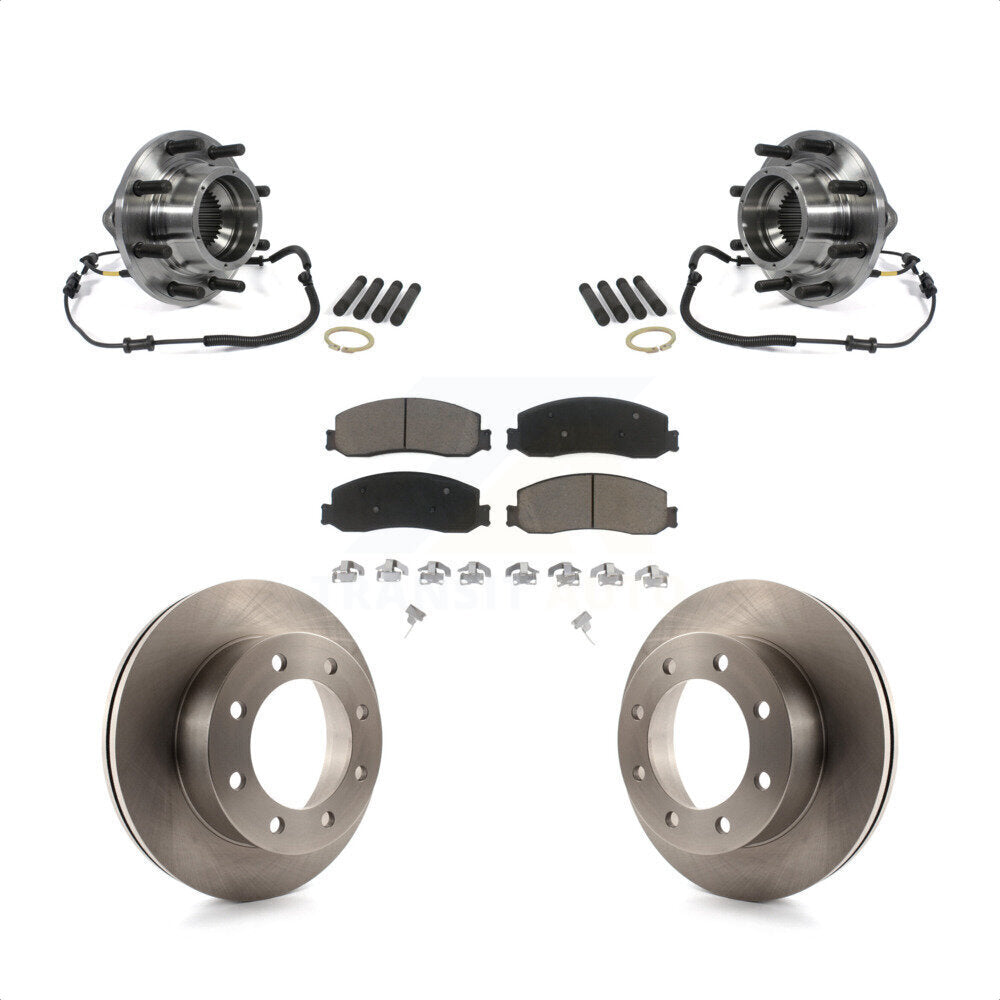 Hub Bearing Disc Brake Rotor & Pads Front Kit For 2011 Ford F-350 Super Duty 4WD