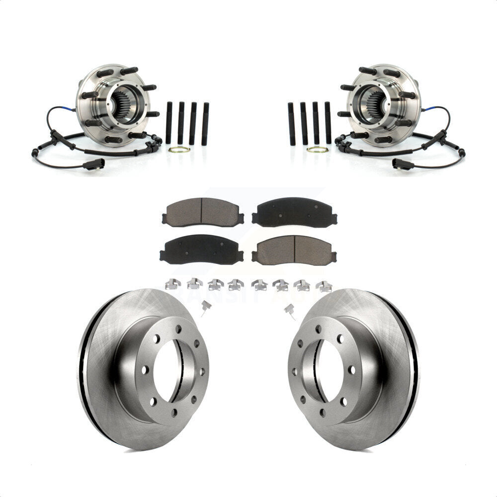 Hub Bearing Brake Rotor & Pad Front Kit For 2012 Ford F-350 Super Duty F-250 4WD