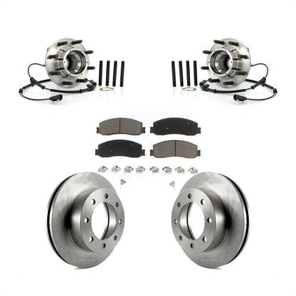 Hub Bearing Brake Rotor & Pad Front Kit For 2012 Ford F-350 Super Duty F-250 4WD