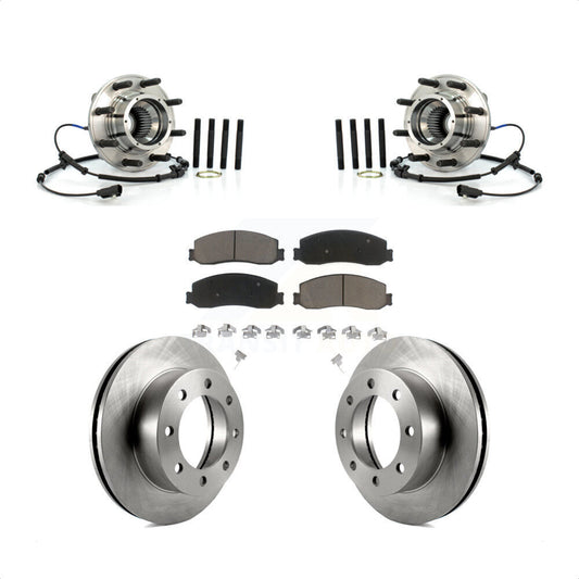 Hub Bearing Brake Rotor & Pad Front Kit For 2012 Ford F-350 Super Duty F-250 4WD