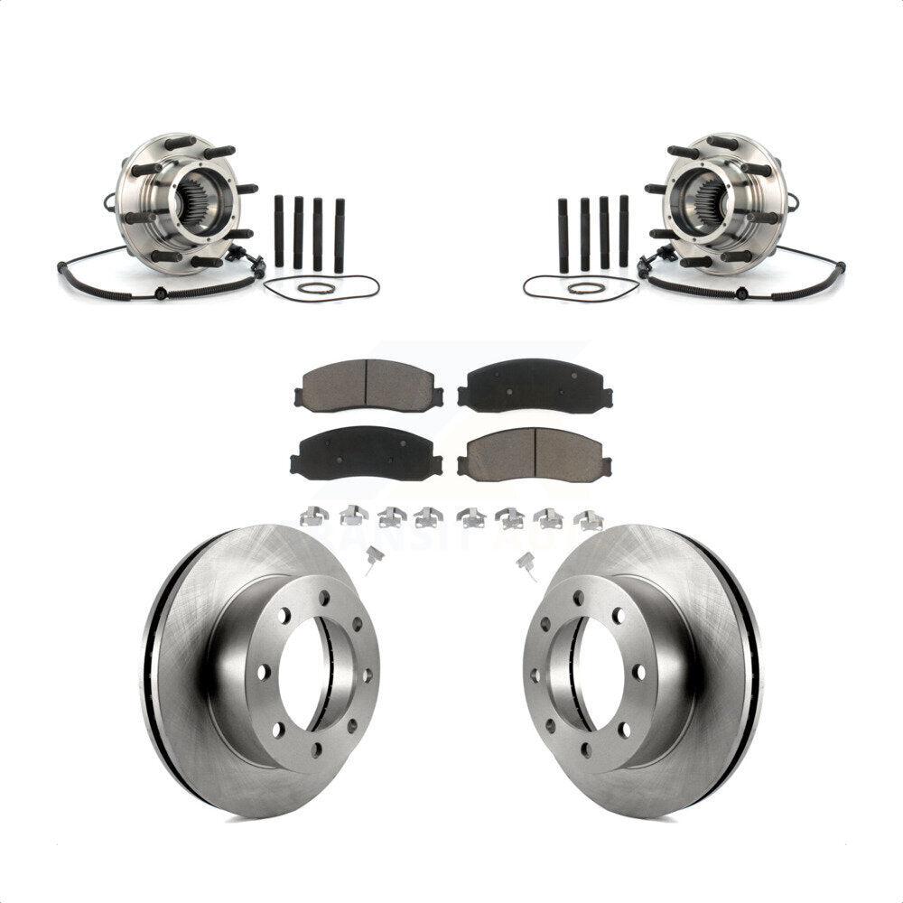 Hub Bearing Disc Brake Rotor & Pads Front Kit For 2010 Ford F-250 Super Duty 4WD