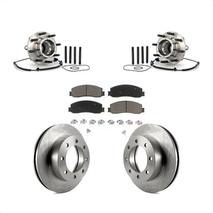 Hub Bearing Disc Brake Rotor & Pads Front Kit For 2010 Ford F-250 Super Duty 4WD